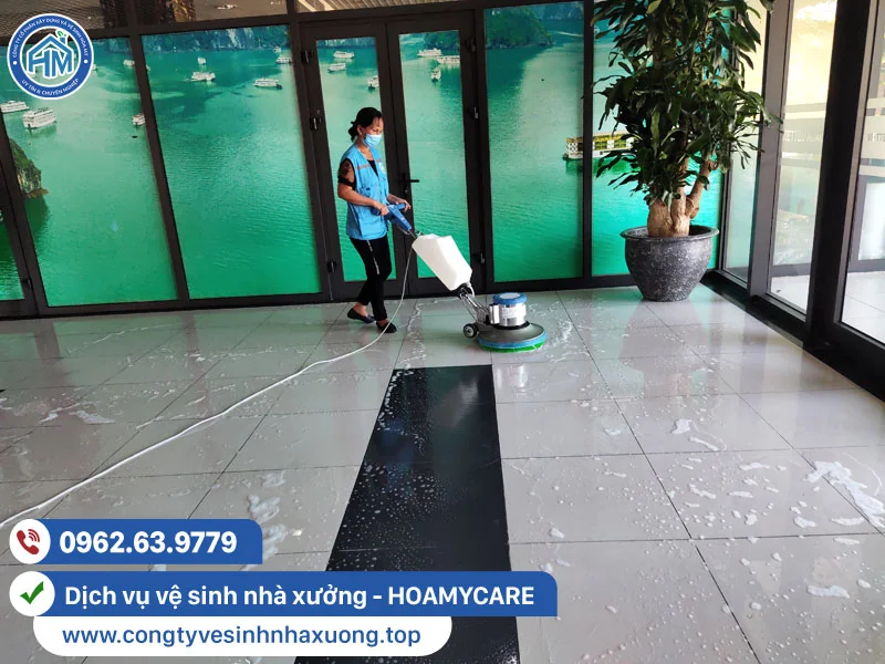 Dịch vụ vệ sinh sàn nhà xưởng HOAMYCARE