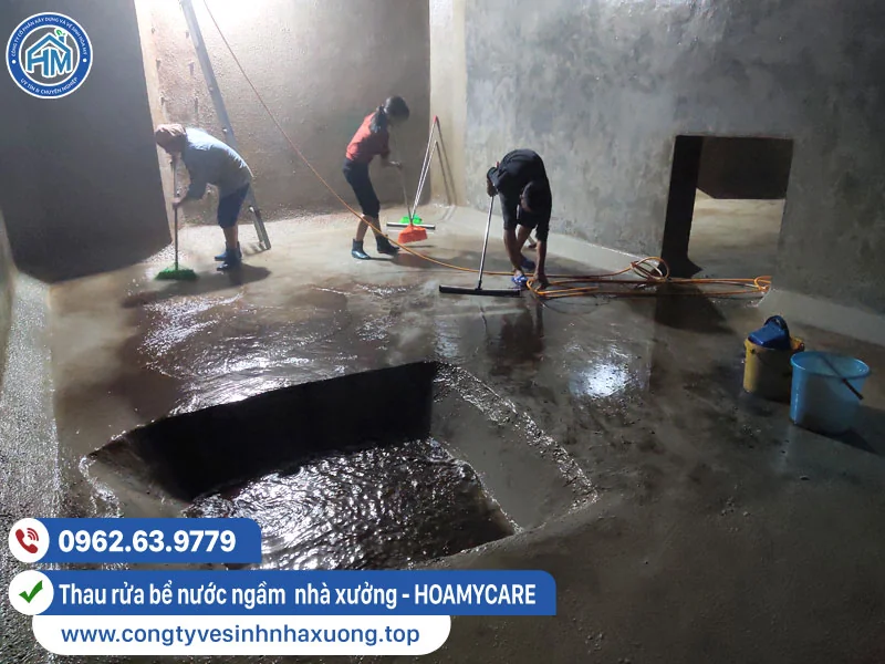 Thau rửa bể nước ngầm nhà xưởng