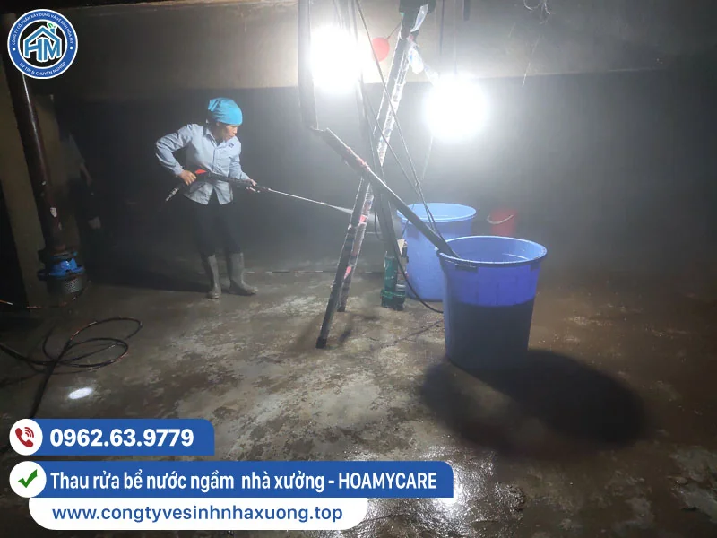 Dịch vụ thau rửa bể nước ngầm nhà xưởng HOAMYCARE