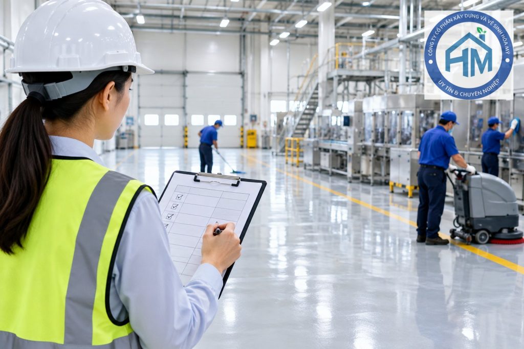 Checklist nghiệm thu vệ sinh nhà xưởng theo khu vực