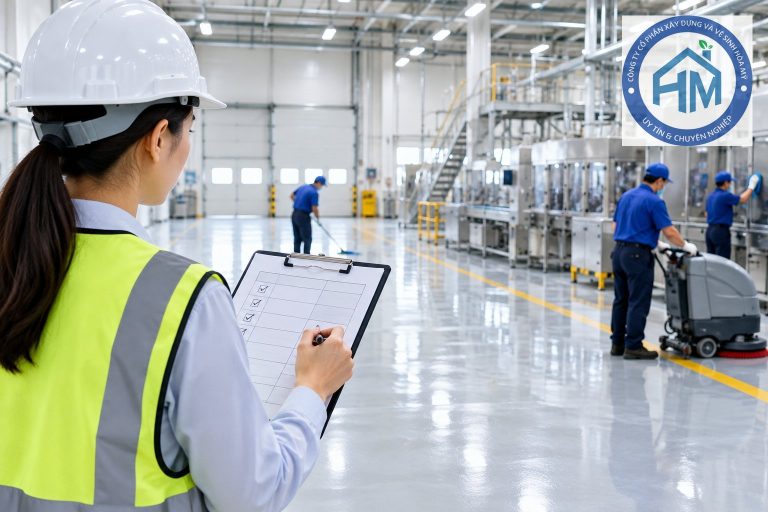 Checklist nghiệm thu vệ sinh nhà xưởng theo khu vực