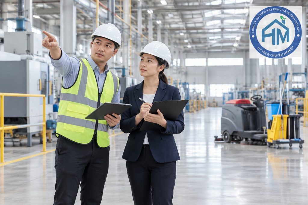 Khảo sát hiện trạng trước khi thuê vệ sinh nhà xưởng