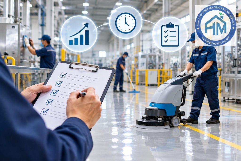 KPI đánh giá nhà thầu vệ sinh nhà xưởng
