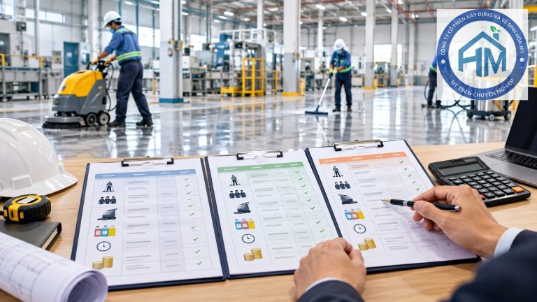 So sánh báo giá dịch vụ vệ sinh nhà xưởng đúng cách