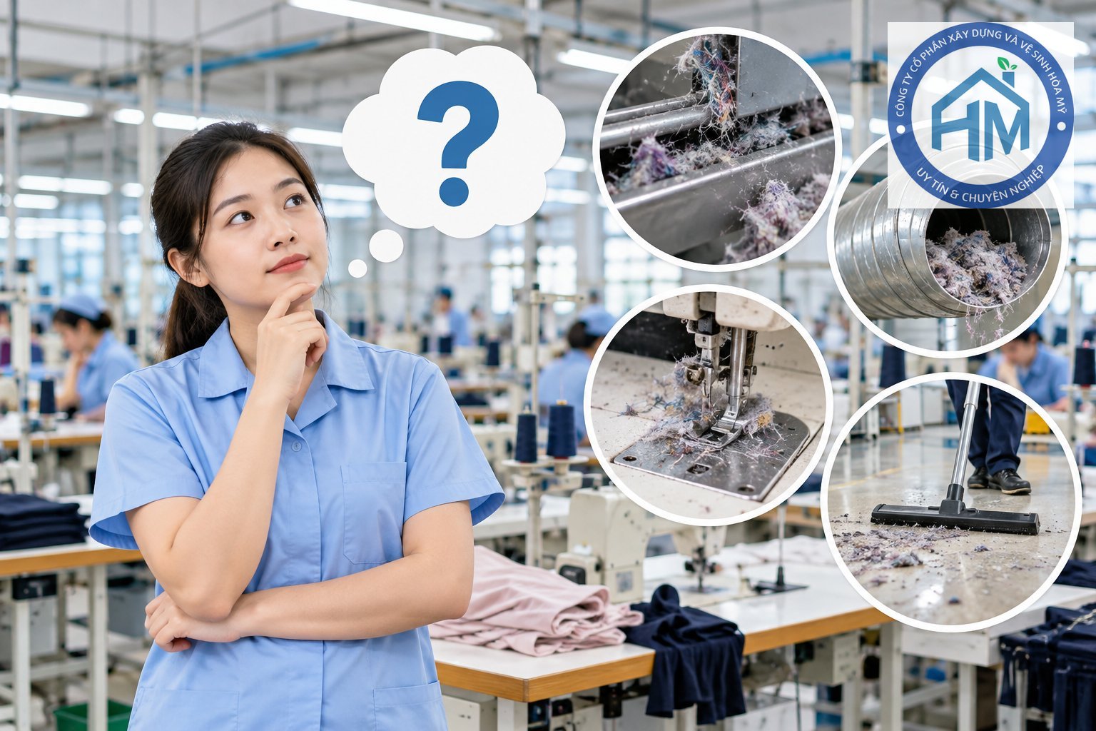 Ảnh minh hoạ: Vệ sinh xơ vải nhà xưởng may: Cách nhận diện và làm sạch