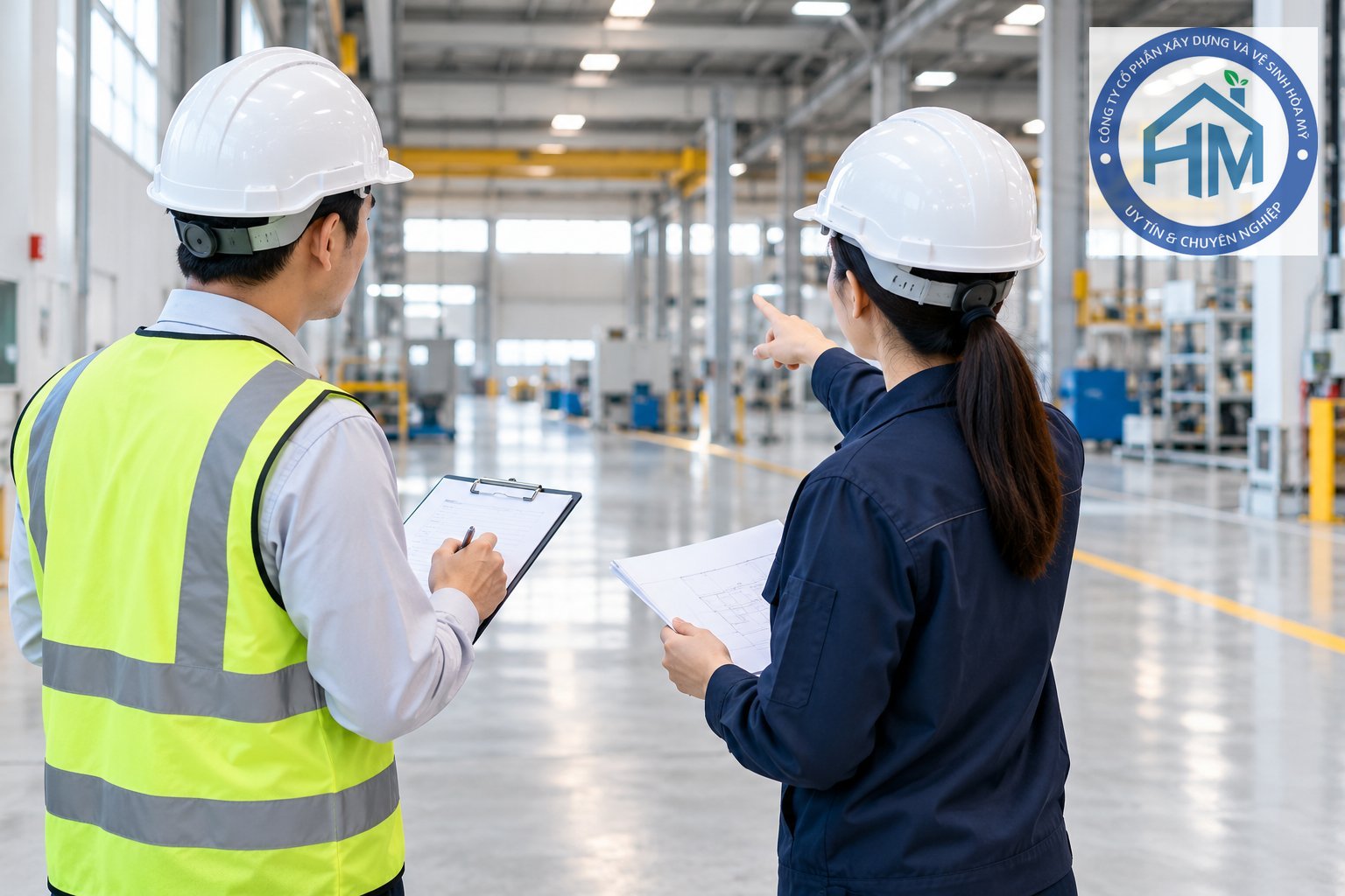 Ảnh minh hoạ: Khảo sát hiện trạng trước khi thuê vệ sinh nhà xưởng