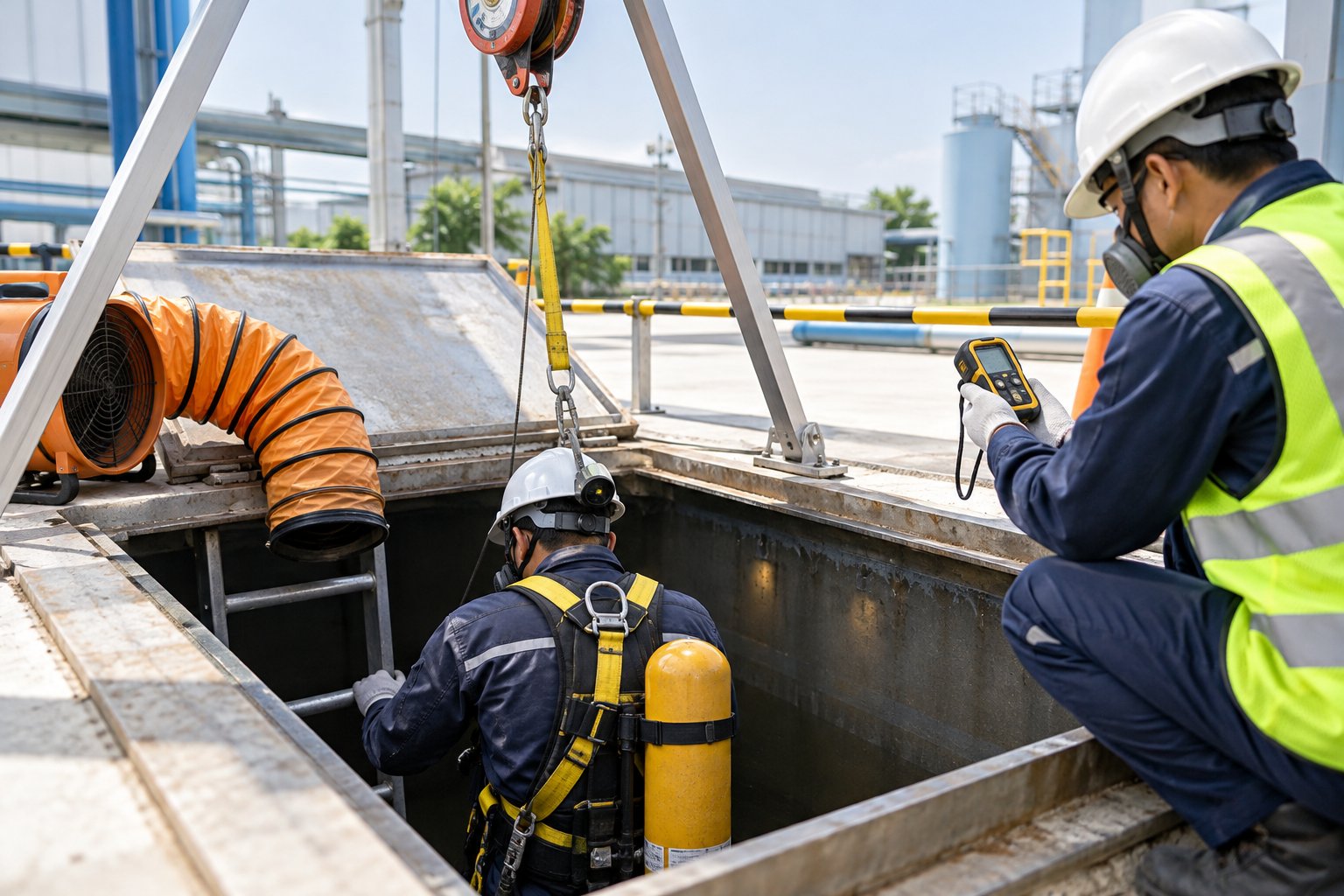 Ảnh minh hoạ: Quy trình thau rửa bể nước ngầm nhà xưởng an toàn