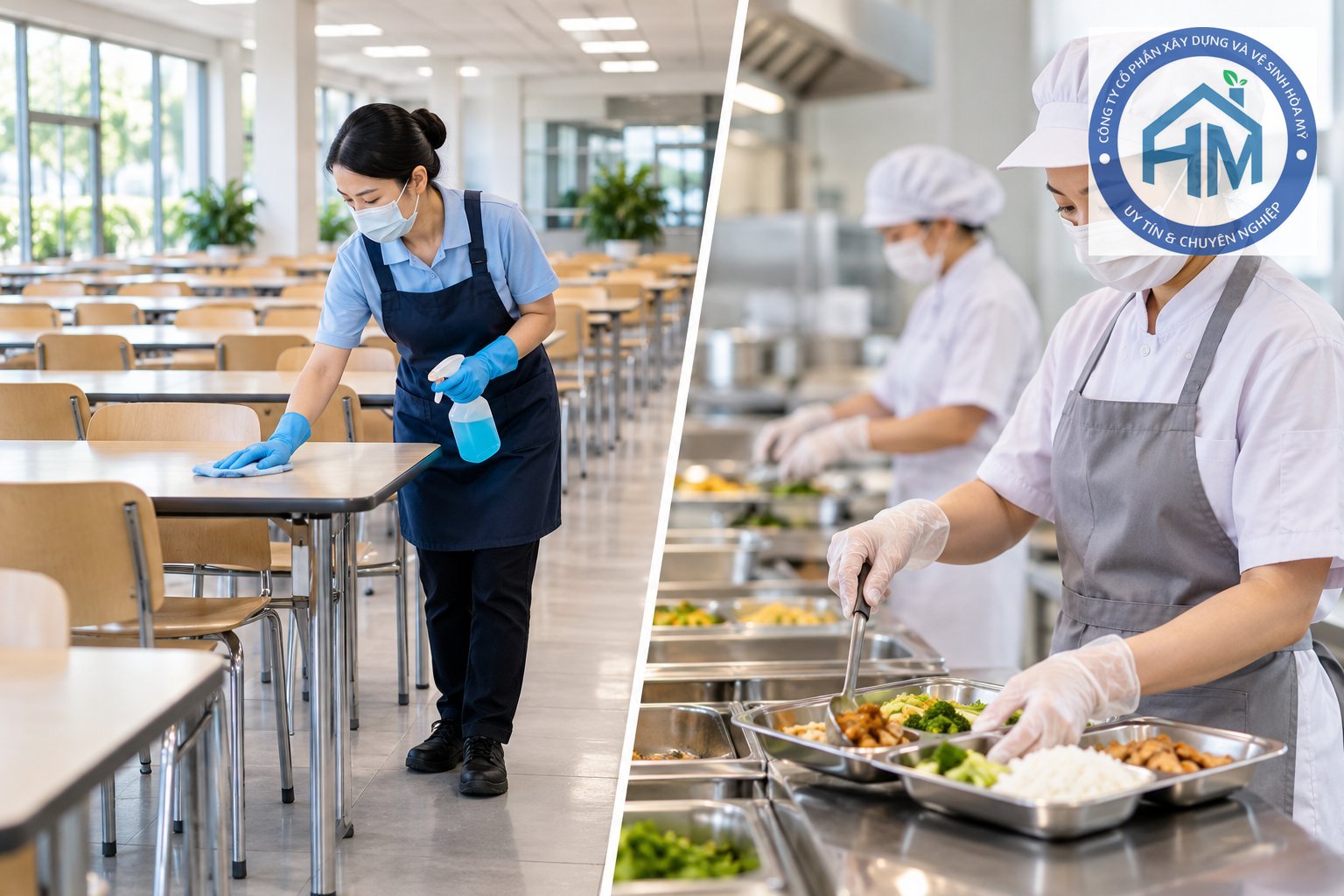 Ảnh minh hoạ: Phạm vi vệ sinh nhà ăn công nhân trong nhà máy