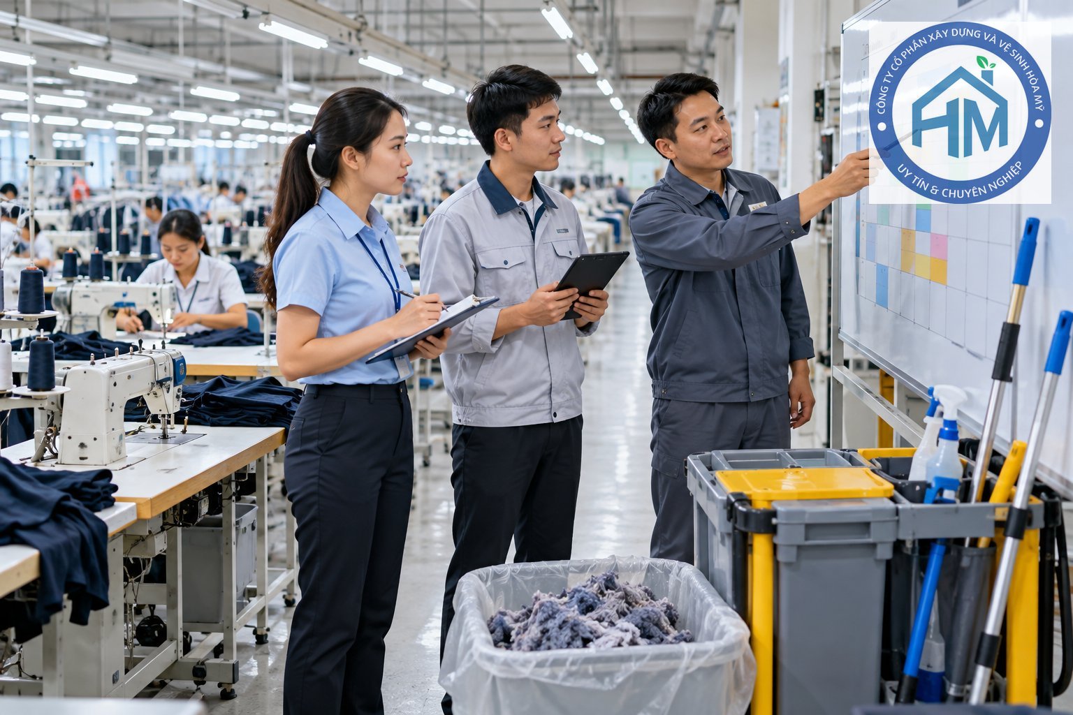 Ảnh minh hoạ: Vệ sinh xơ vải nhà xưởng may: nhận diện và làm sạch