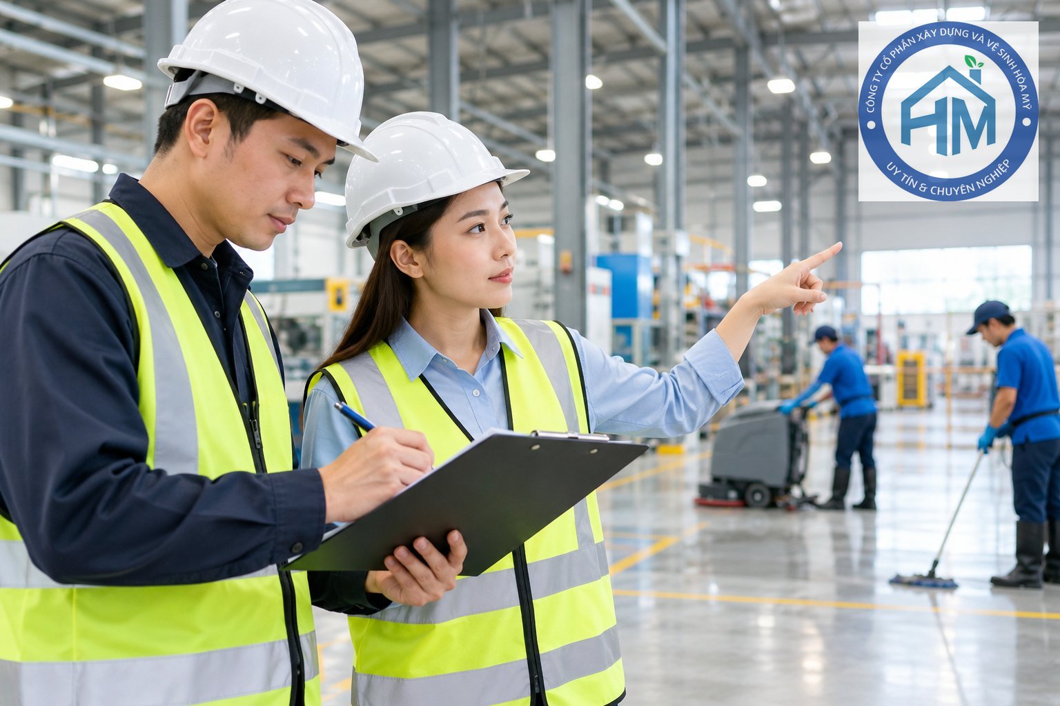 Ảnh minh hoạ: Khảo sát hiện trạng trước khi thuê vệ sinh nhà xưởng