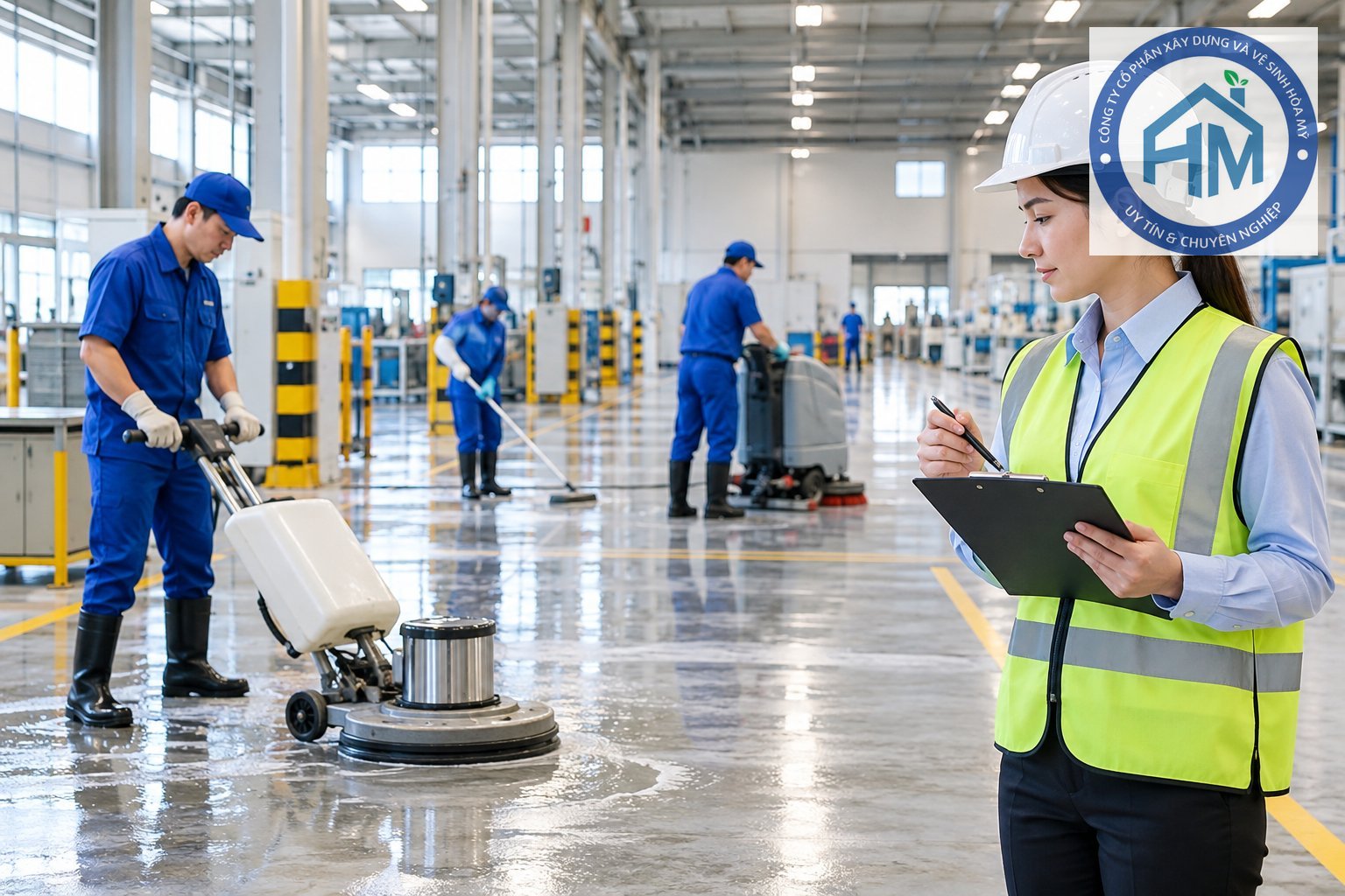 Ảnh minh hoạ: Cách tính giá vệ sinh nhà xưởng theo mét vuông