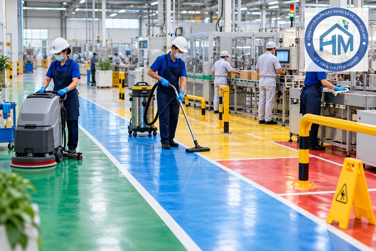 Ảnh minh hoạ: Cách phân vùng vệ sinh nhà xưởng đang sản xuất